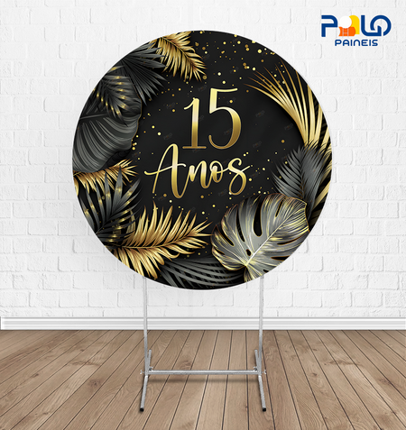 Painel Redondo 15 Anos - Tecido Sublimado