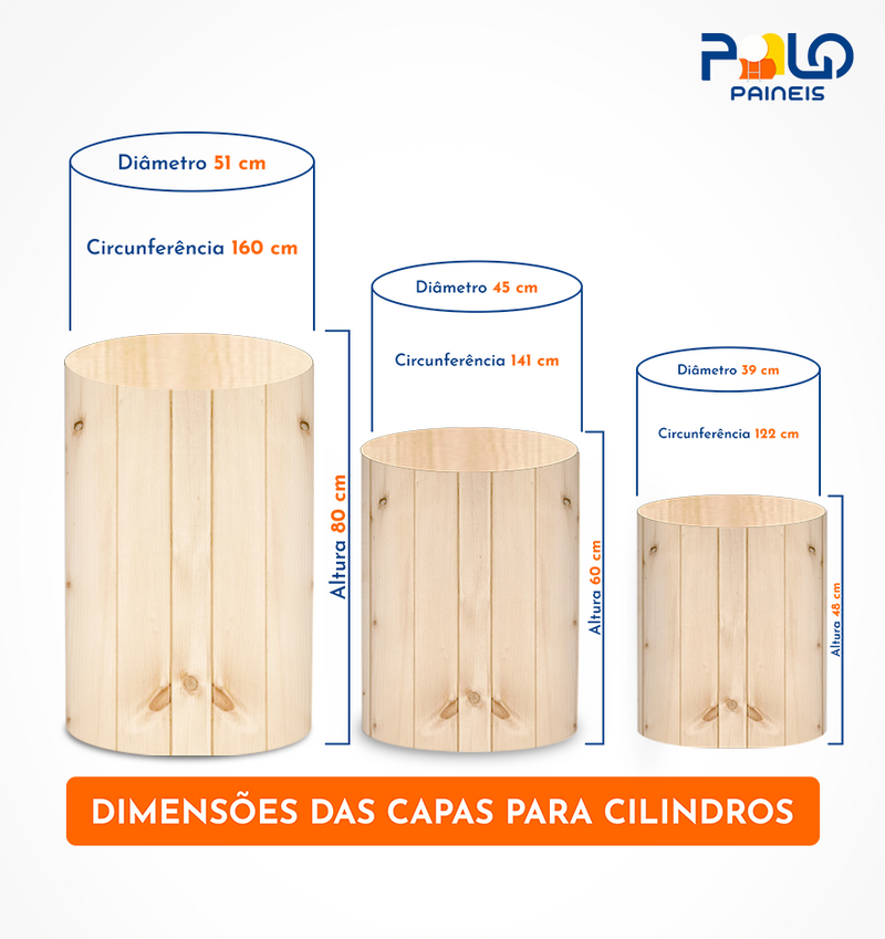 Trio Capas de Cilindros Madeira - Veste Fácil, C/Elástico