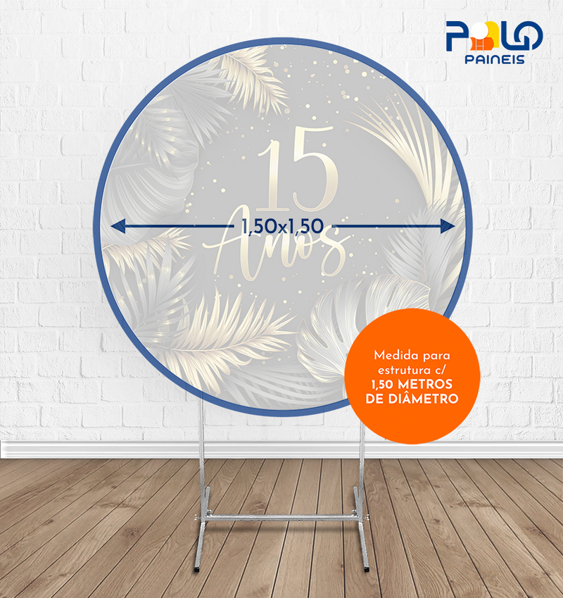 Painel Redondo 15 Anos - Tecido Sublimado