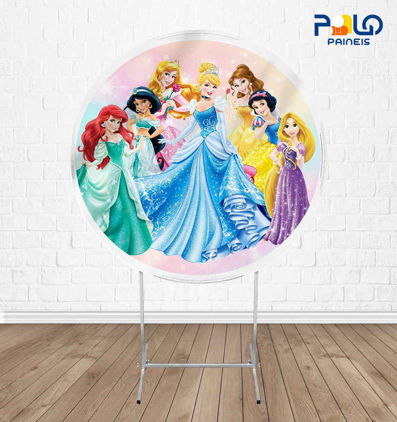 Painel Redondo Princesa - Tecido Sublimado