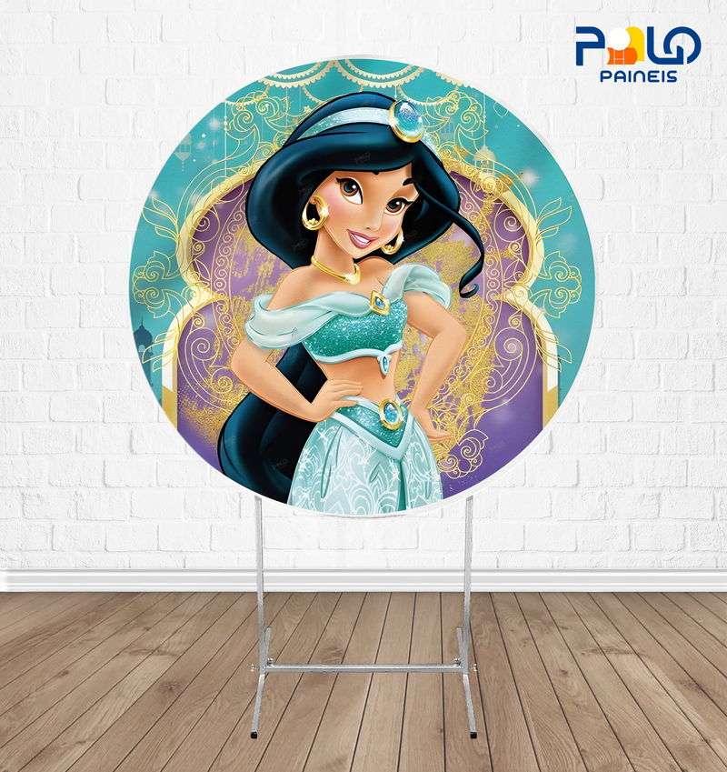 Painel Redondo Princesa Jasmine - Tecido Sublimado
