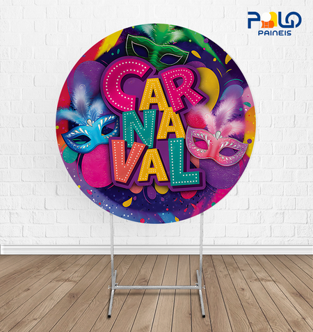 Painel Redondo Carnaval 1,50m - Tecido Sublimado - Black Carnaval! 🔥